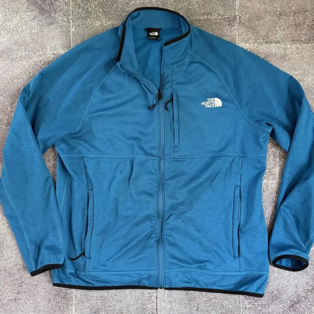 Mens The North Face Canyonlands Banff Blue Full Zip Up Light Fleece Jacket Sz XL
